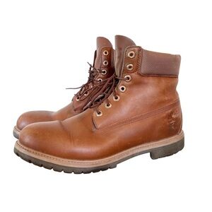 Timberland Men’s Brown Lace Up 6 Inch Leather Waterproof Boots Size 11